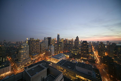 The view from 160 W.66th St. NYC, at dusk.