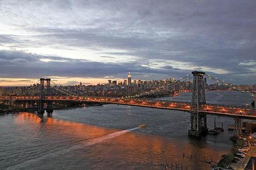 View from Shaefer Landing at dusk.